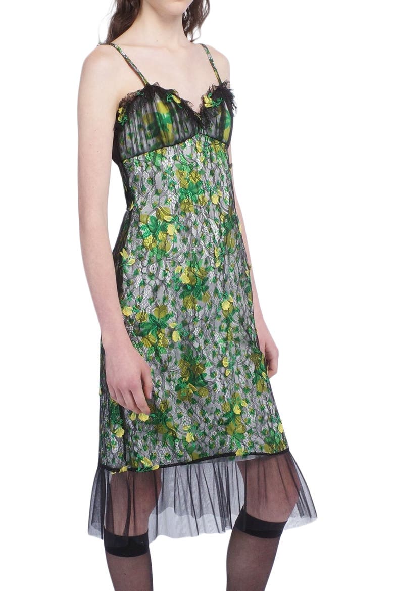 Rosebuds and  Lace Combo Dress, Alternate, color, Black Multi