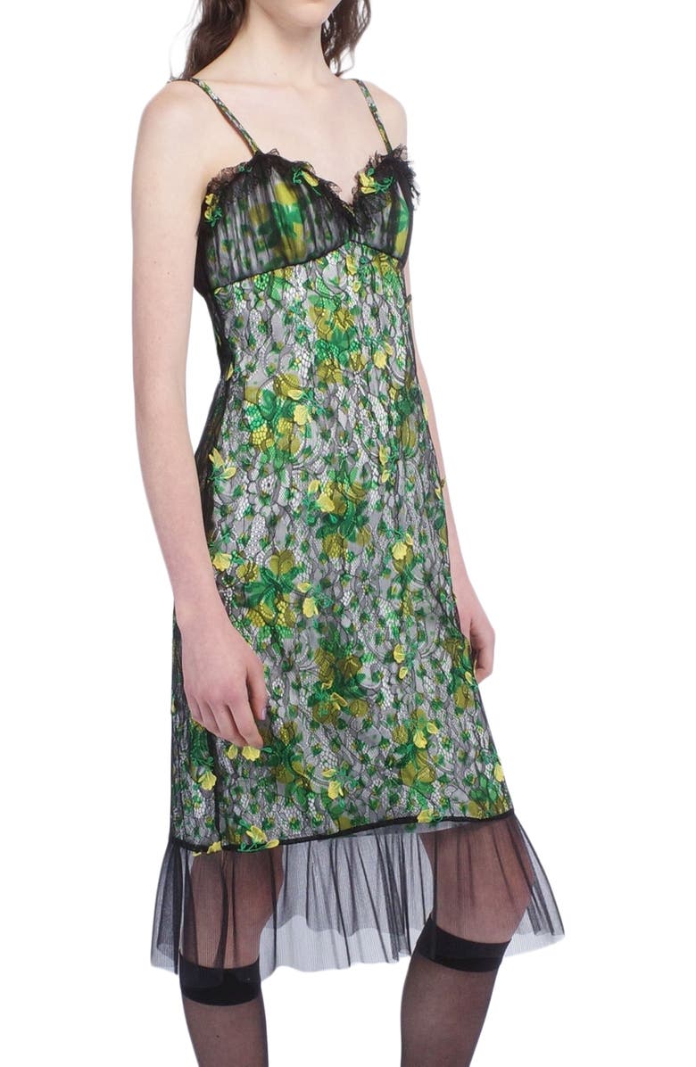 Anna Sui Rosebuds and  Lace Combo Dress, Alternate, color, Black Multi