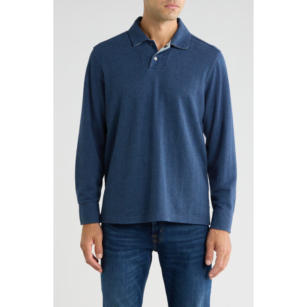 Tommy Bahama New Las Arias Long Sleeve Cotton Blend Polo In Blue