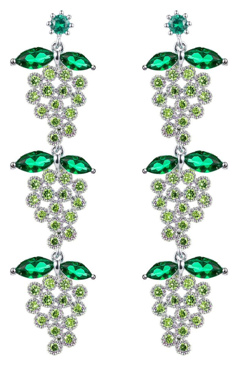 EYE CANDY LOS ANGELES Grape CZ Drop Earrings, Main, color, Green