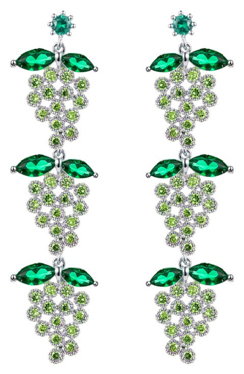 Grape CZ Drop Earrings