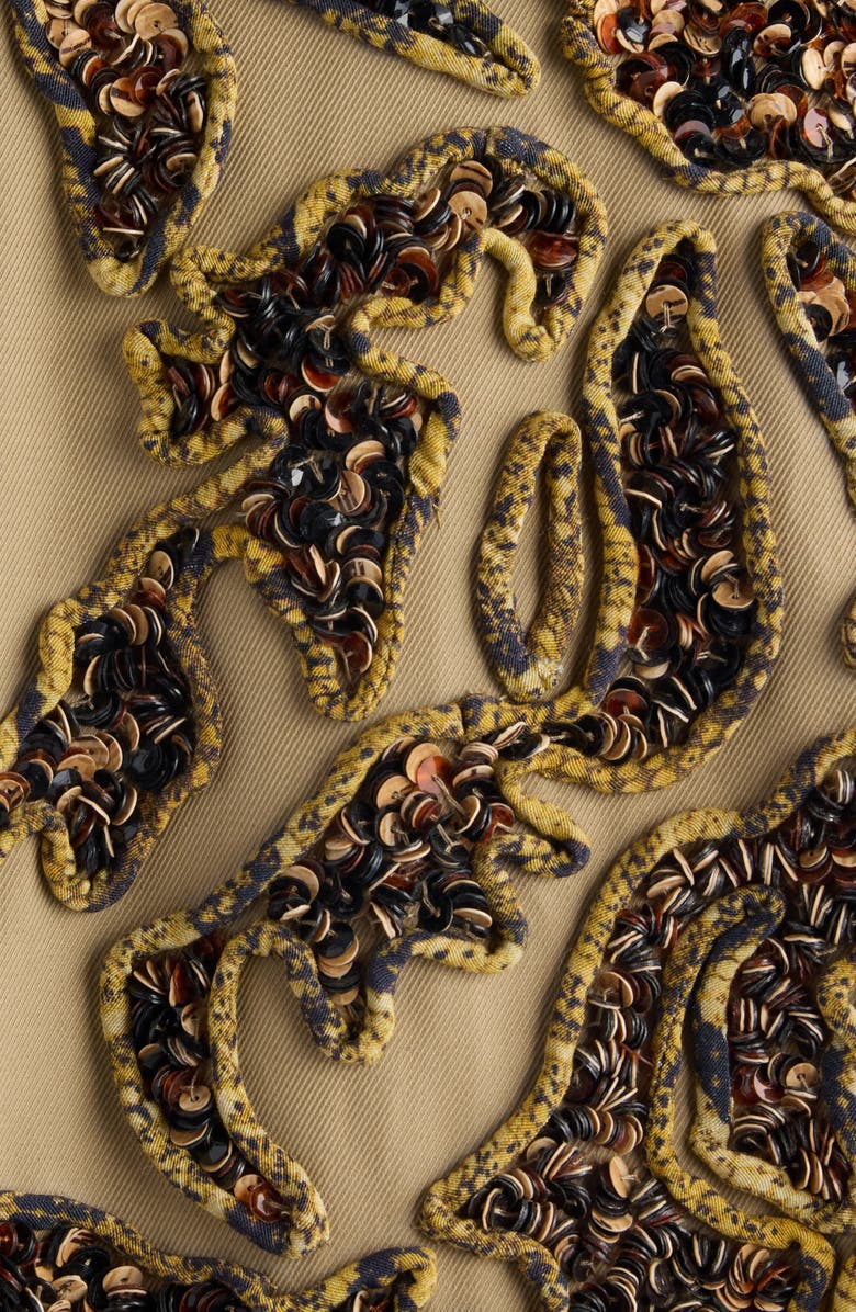 Dries Van Noten Ricca Sequin Soutache Cotton Overcoat, Alternate, color, 