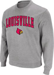 COLOSSEUM Men's Colosseum Heather Gray Louisville Cardinals Arch & Logo Crew Neck Sweatshirt