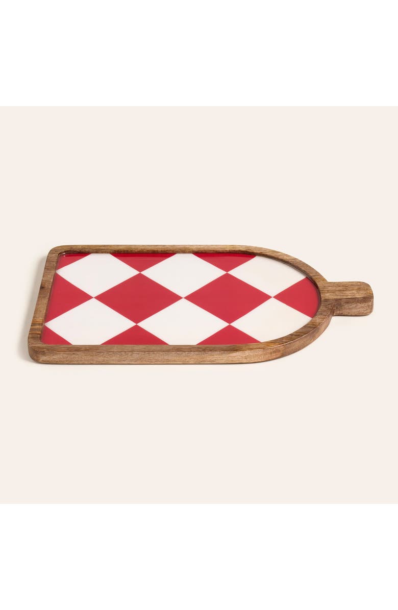 Zsa Zsa Zsu Lakri Mango Wood Serving Board 16X9 In, Alternate, color, Red