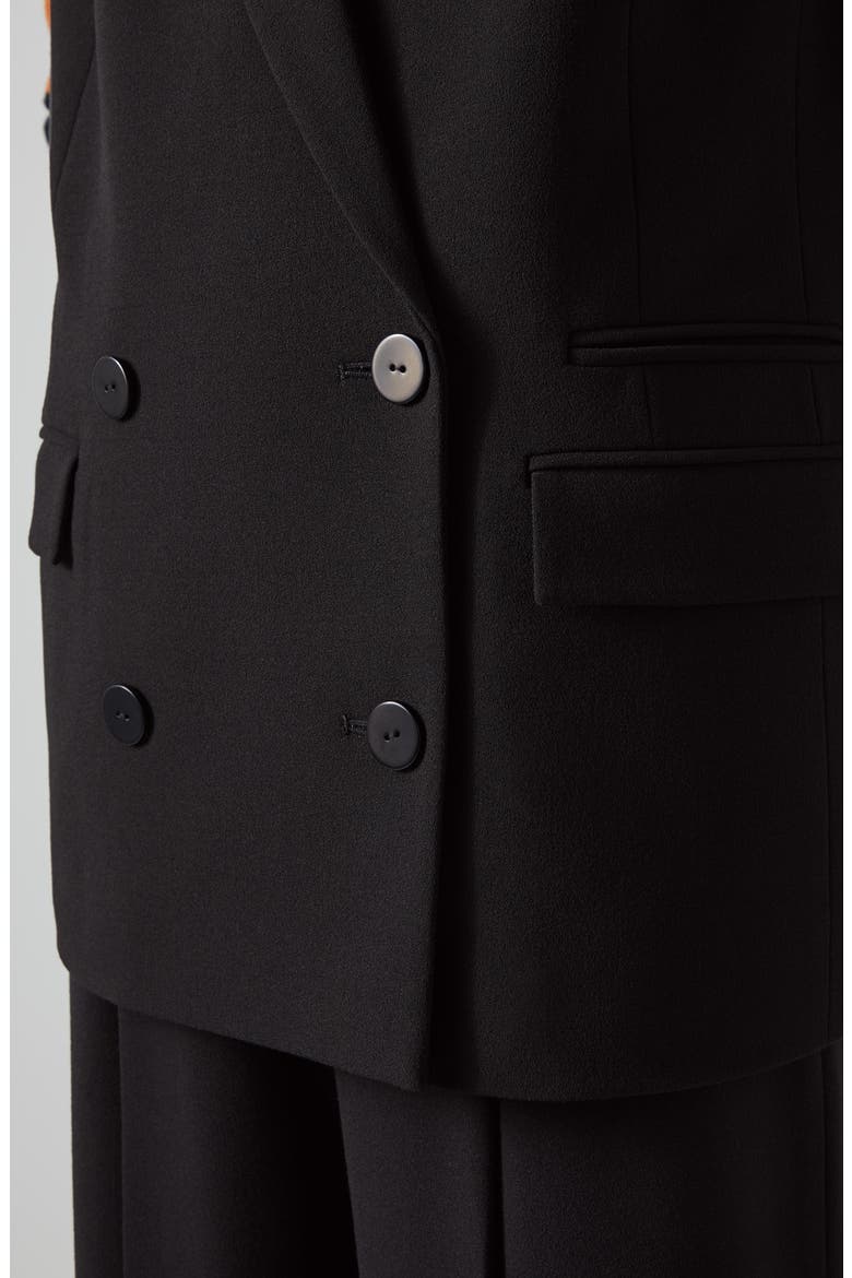 Eva Double Breasted Vest, Alternate, color, BLACK