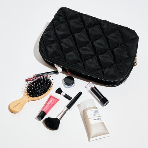 Cloud Kiss - Quilted Puffer Nylon Cosmetic & Travel Organizer Dome Pouch