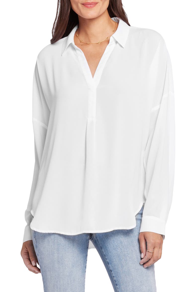 Becky Recycled Polyester Georgette Blouse, Main, color, OPTIC WHITE