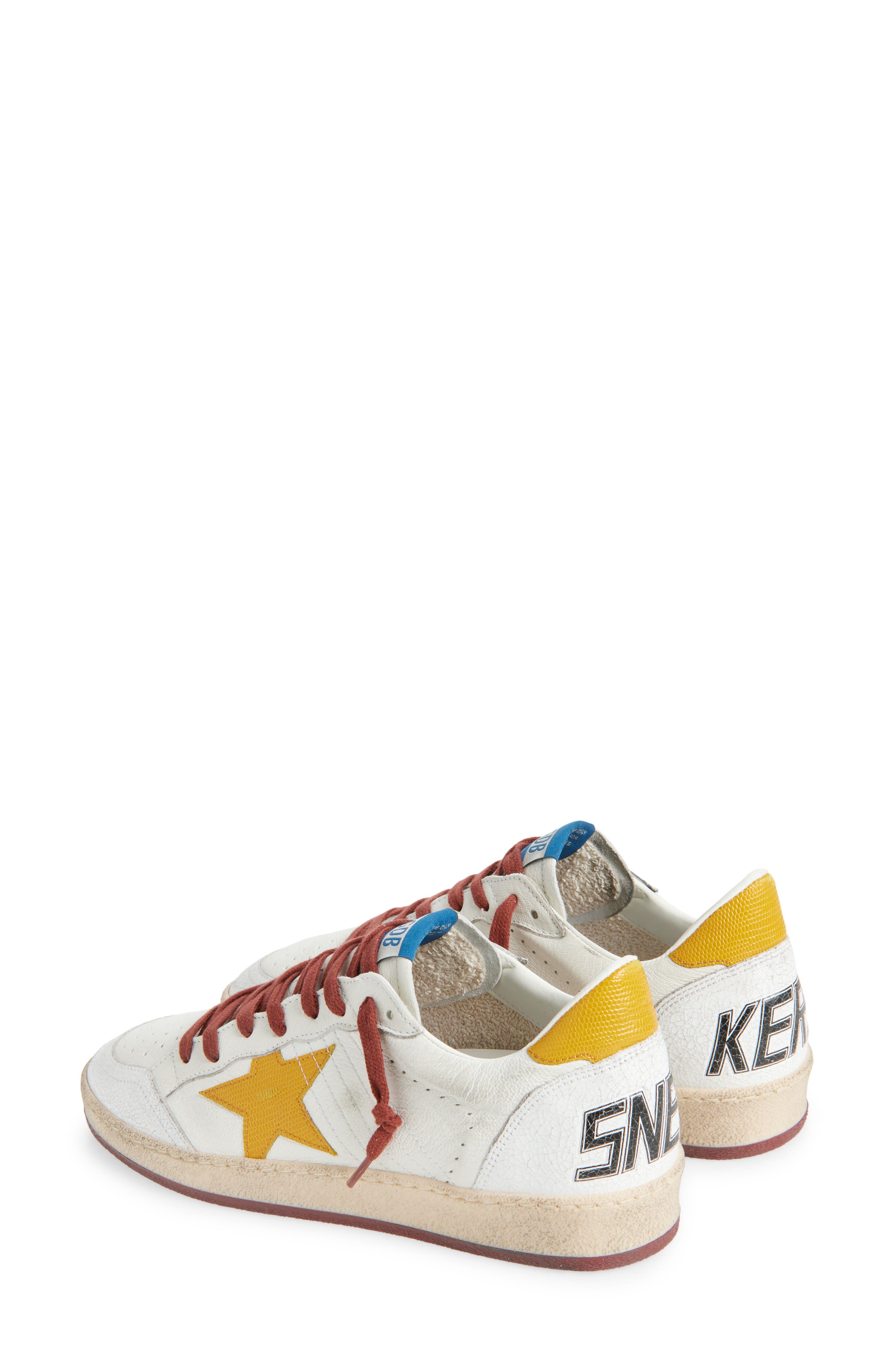 Golden Goose Ball Star Sneaker, Alternate, color, White/ Yellow
