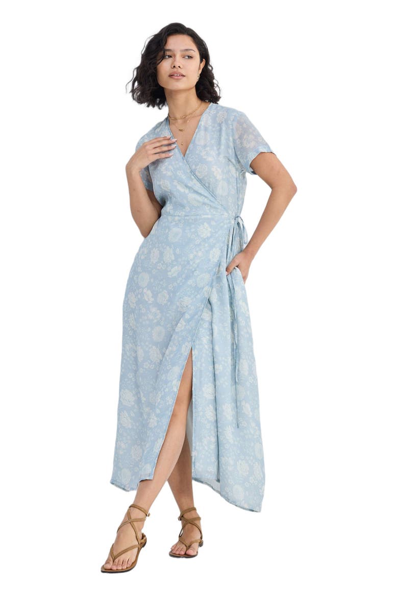 Maxi Wrap Dress in Florals, Alternate, color, Floral Whispers