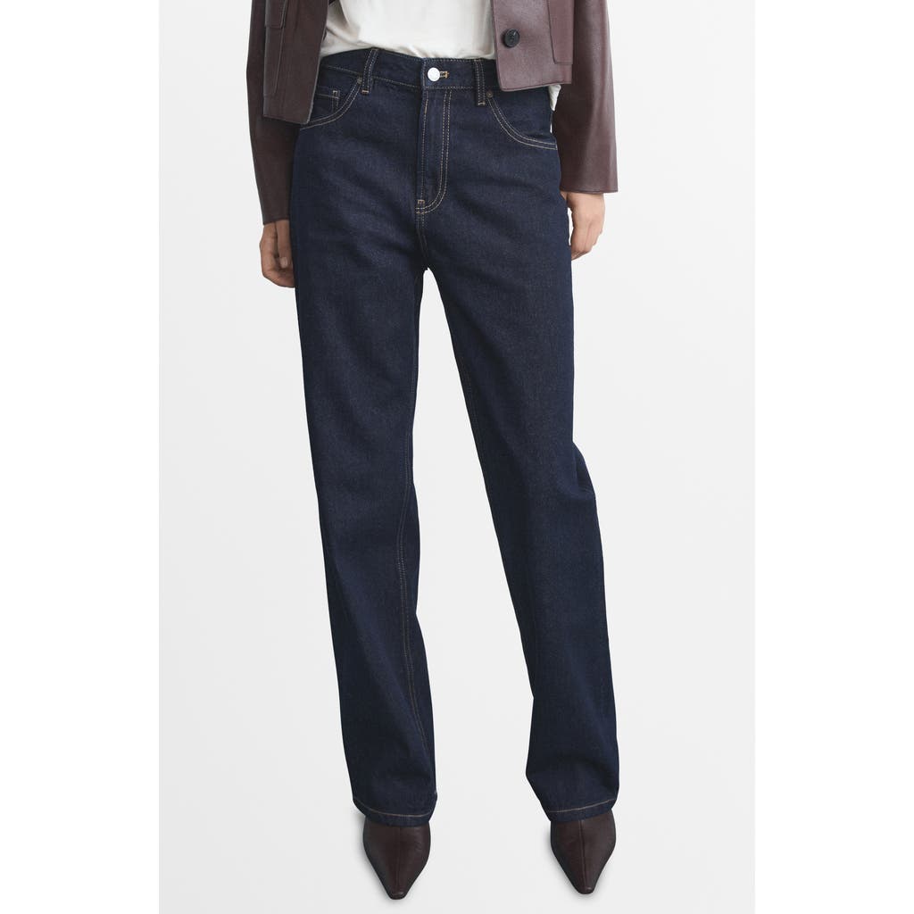 Mango Violeta High Waist Flare Leg Jeans In Blue