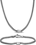 DELMAR Men's Franco Chain Necklace & Bracelet Set