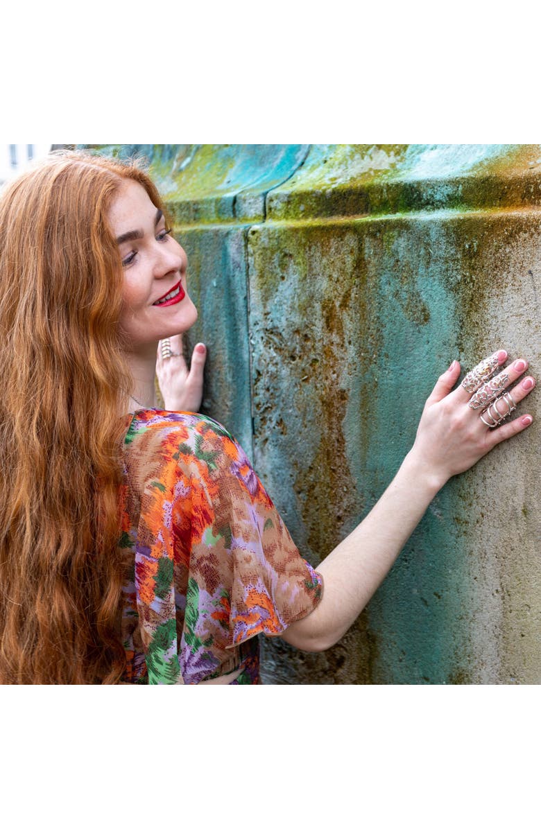 Lucy Quartermaine Drop Armour Ring With Double Hinge, Alternate, color, Sterling Silver