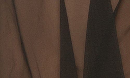 Black Bow Veil Ruffle Mesh Camisole & Briefs Set In Black
