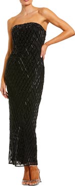 Mac Duggal Strapless Embellished Column Dress