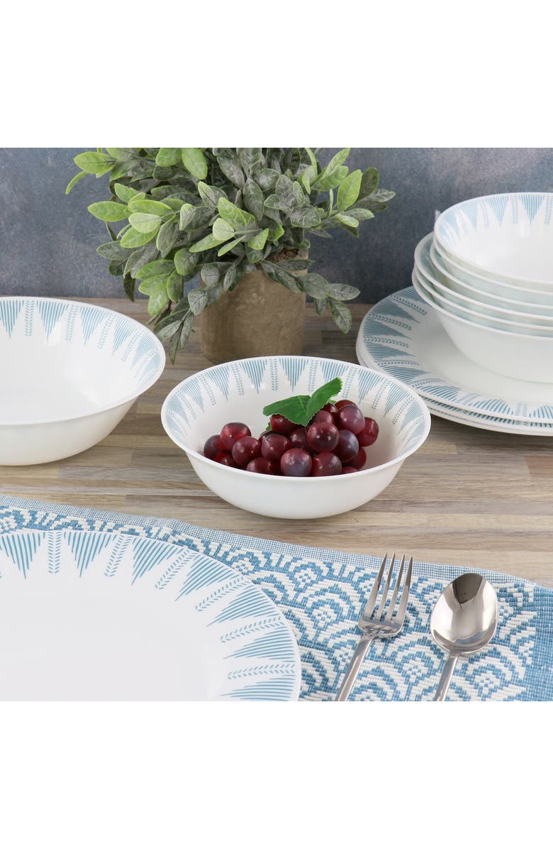 Ultra By Gibson Piper Point 12 Piece Opal Glass Dinnerware Set, Alternate, color, White