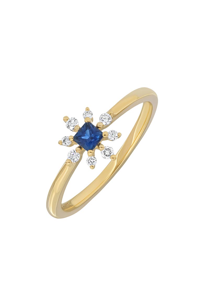 El Mar 18K Gold Diamond & Sapphire Star Ring (Nordstrom Exclusive), Main, color, 18K YELLOW GOLD
