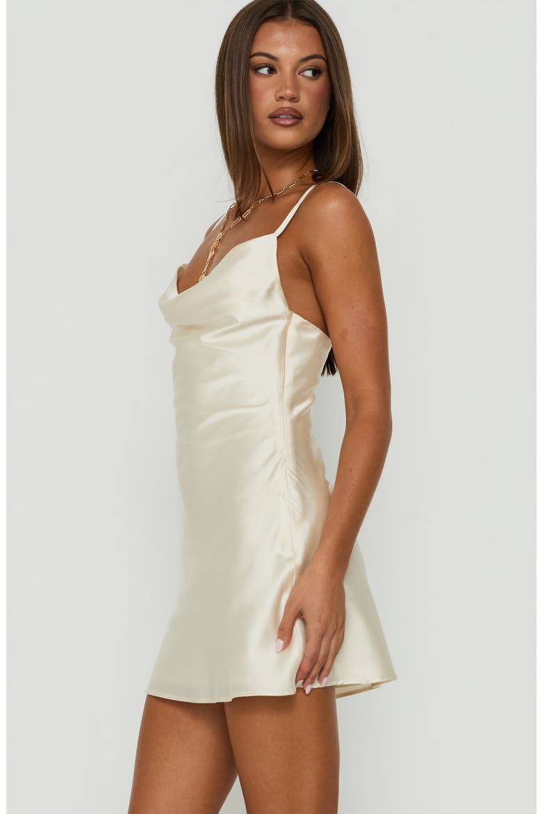 Laytonn Cowl Neck Satin Minidress, Alternate, color, CHAMPAGNE