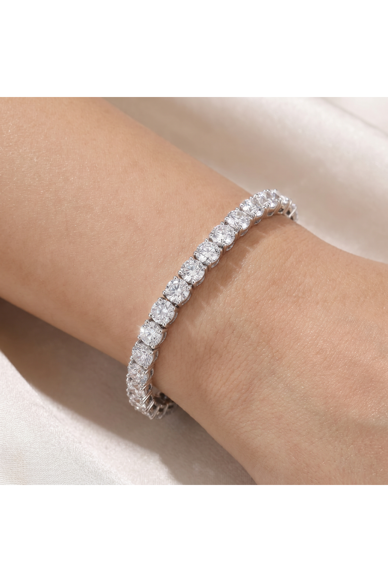 26.94Ct TW Round Diamond 7" Tennis Bracelet 14k Gold Lab Grown, Alternate, color, 14k White Gold