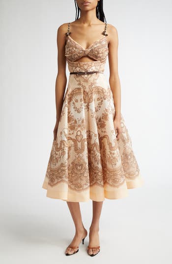 French Scenic Printed Dress | NHOJ