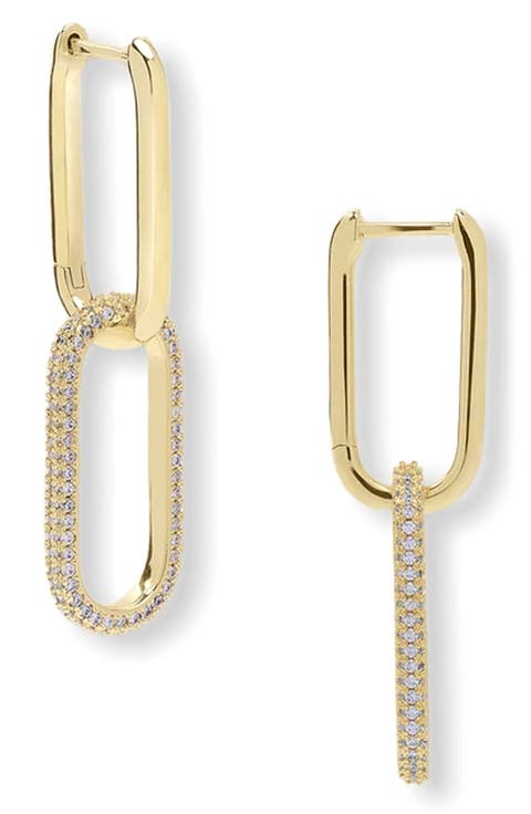 Carrie Pavé Chain Convertible Drop Hoop Earrings