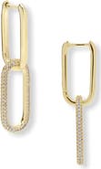 Melinda Maria Carrie Pavé Chain Convertible Drop Hoop Earrings