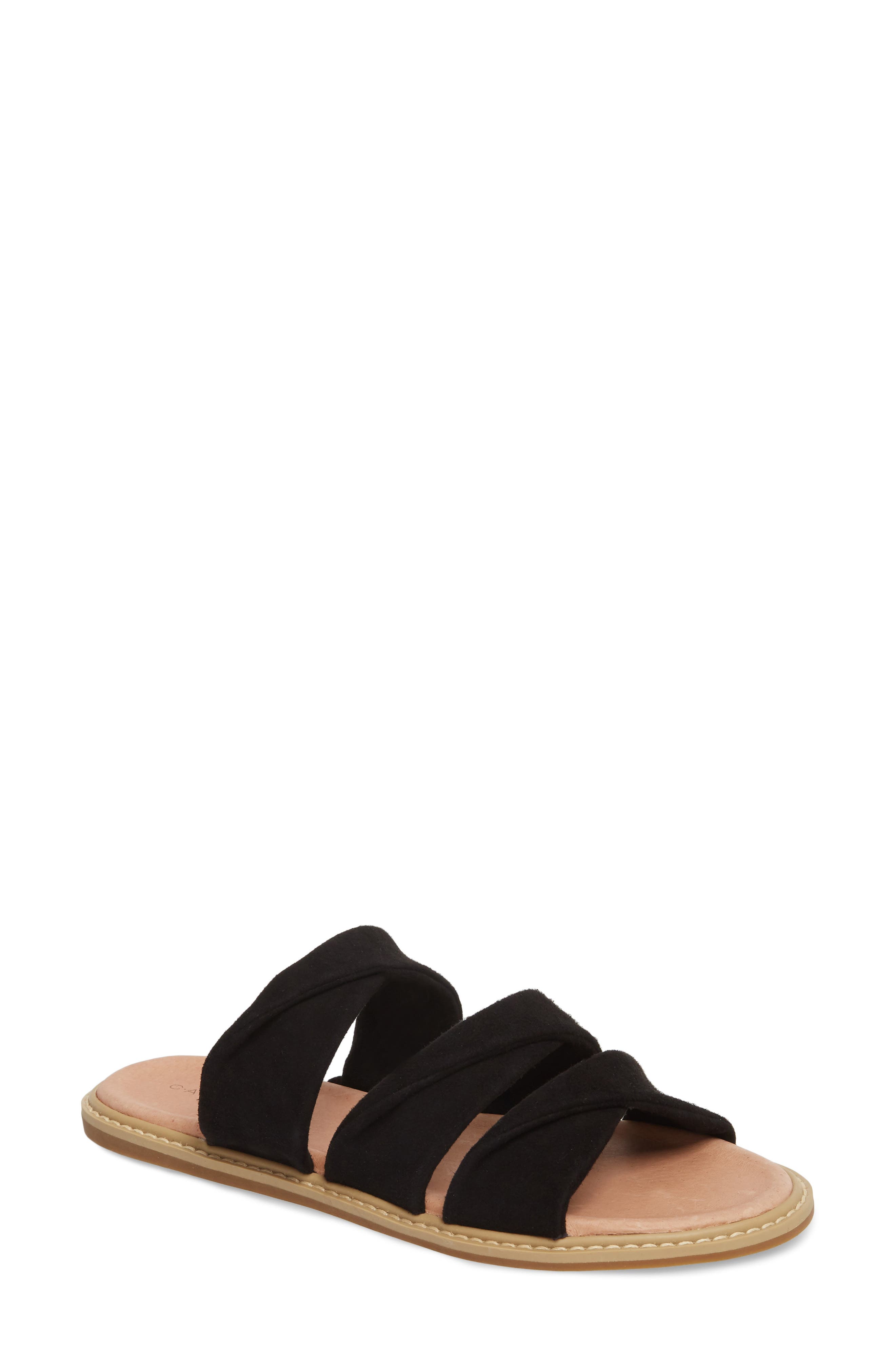 Cooper Slide Sandal, Main, color, BLACK SUEDE
