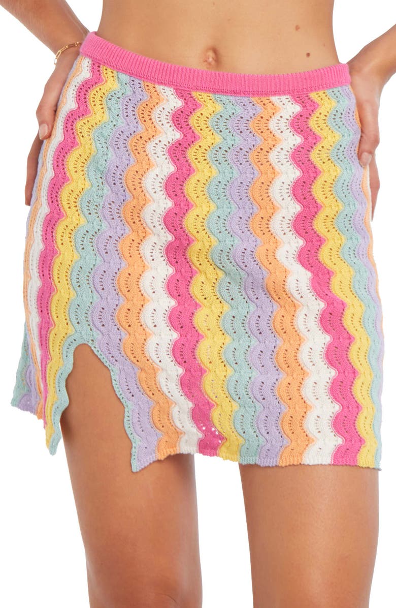 Capittana Holly Open Stitch Cover-Up Miniskirt, Main, color, Multicolor