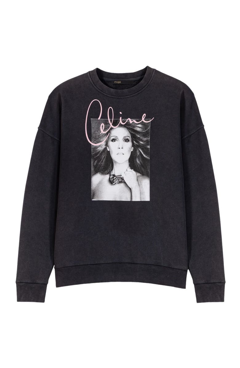 maje x Céline Dion sweatshirt, Alternate, color, Grey