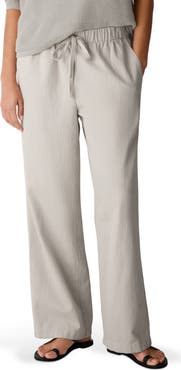 Eileen Fisher Organic Cotton & Organic Linen Straight Leg Pants