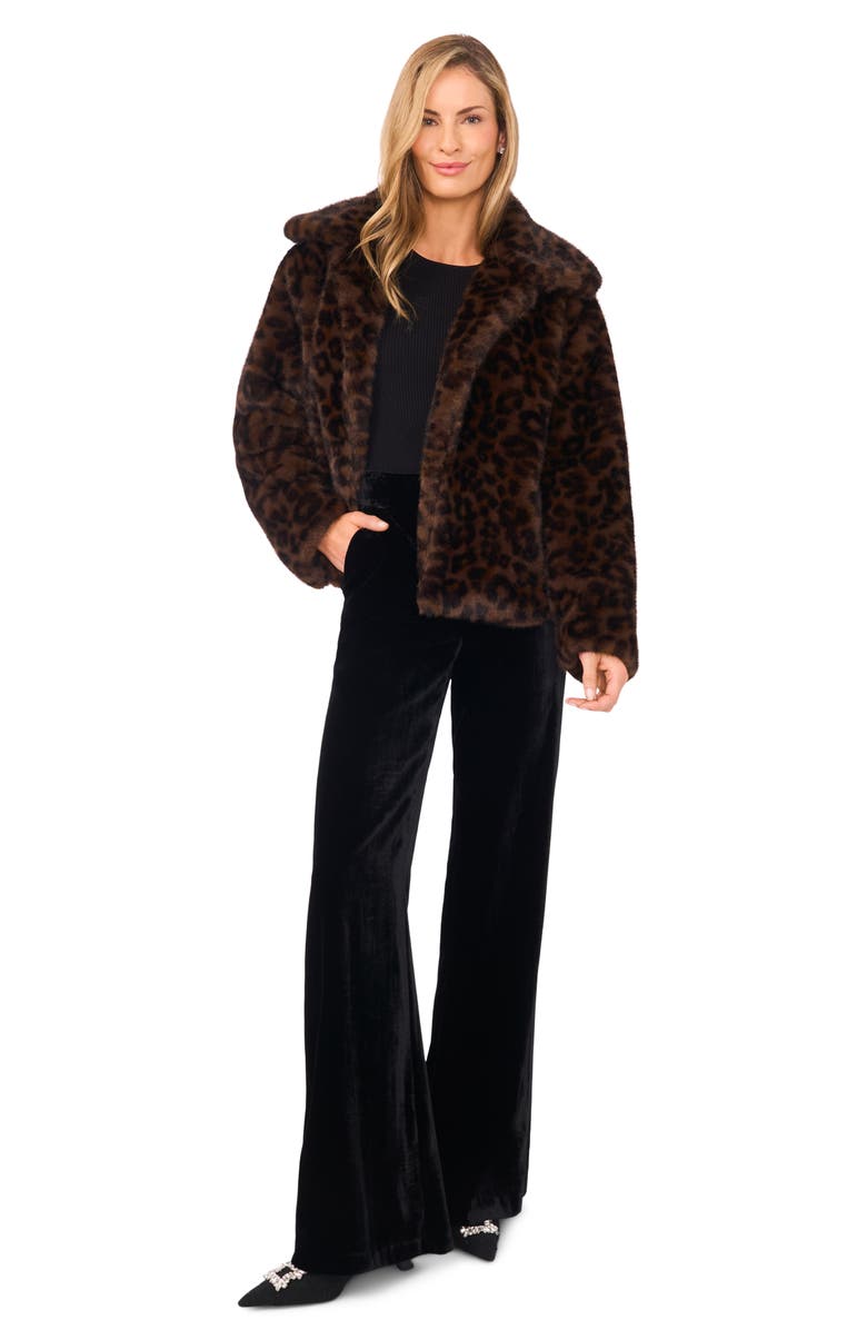 Ted Baker Crop Faux Fur Coat, Alternate, color, Rich Black