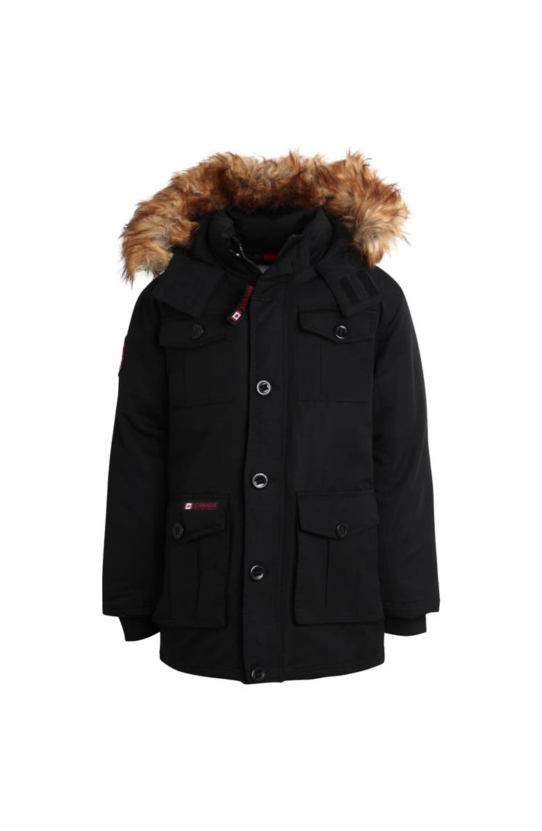 CANADA WEATHER GEAR Boys' Heavyweight Winter Ski Jacket, Main, color, Black