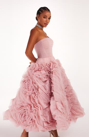 Dramatically Flowered Tulle Dress