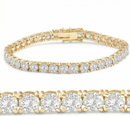 Bliss Diamond 12Ct Round-Cut Diamond Tennis Bracelet 14k Gold 7" Lab Grown