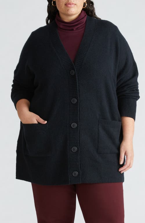 Universal Standard Fuzzy Cardigan in Black 