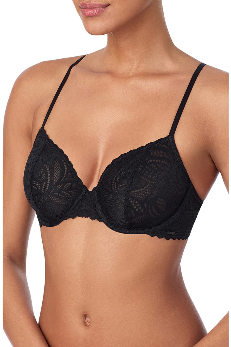 Lace Deco Underwire Bra, Alternate, color, BLACK