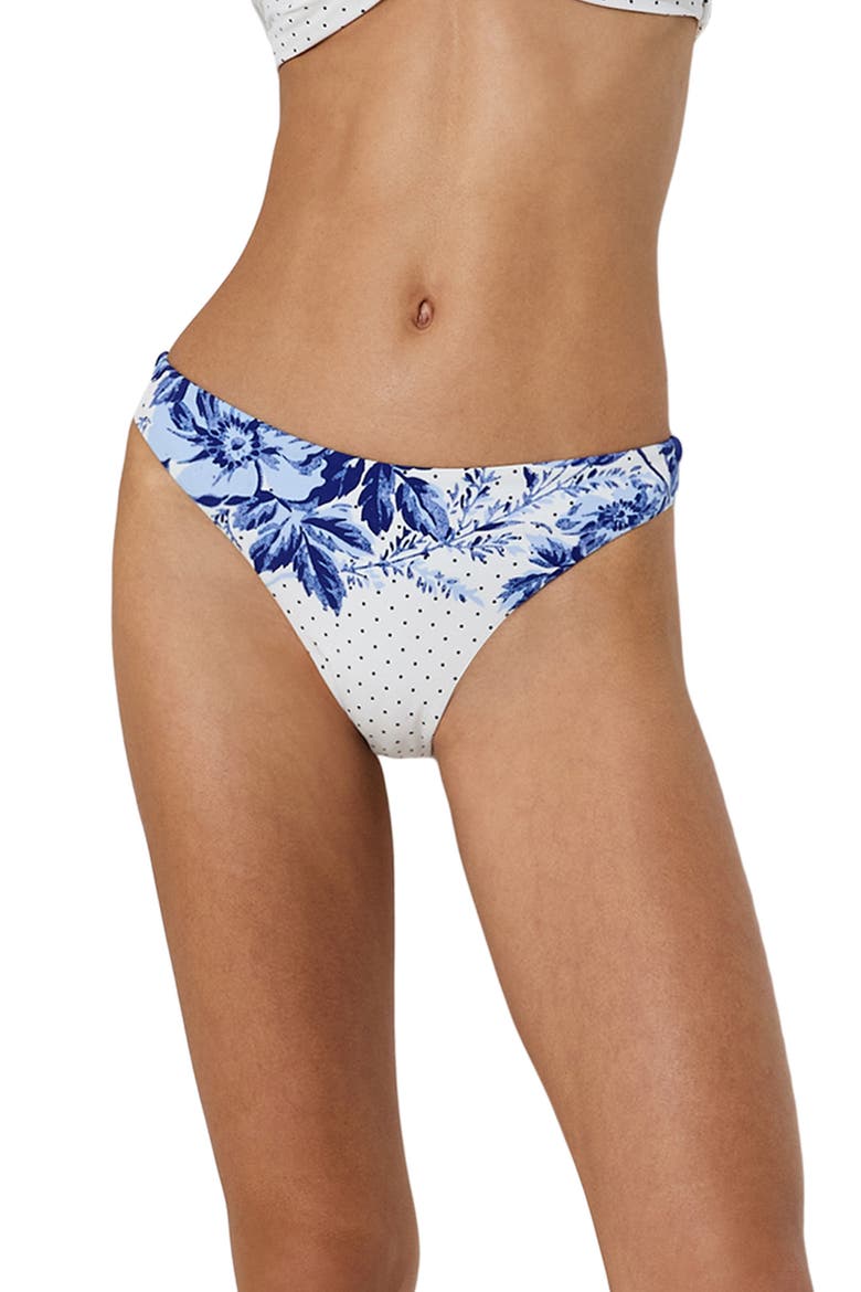 Johannah High Waist Bikini Bottoms, Main, color, BLUE/ IVORY