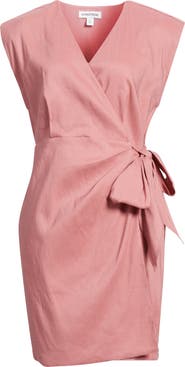 Nordstrom Linen Blend Wrap Dress