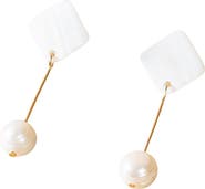 LIKHA Mother-of-Pearl Diamond & Pearl Drop Earrings