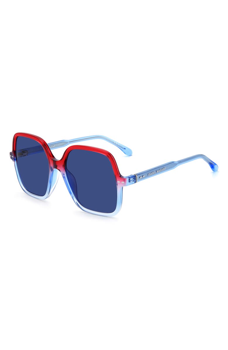 Isabel Marant Square Sunglasses, Alternate, color, Blue/ Red