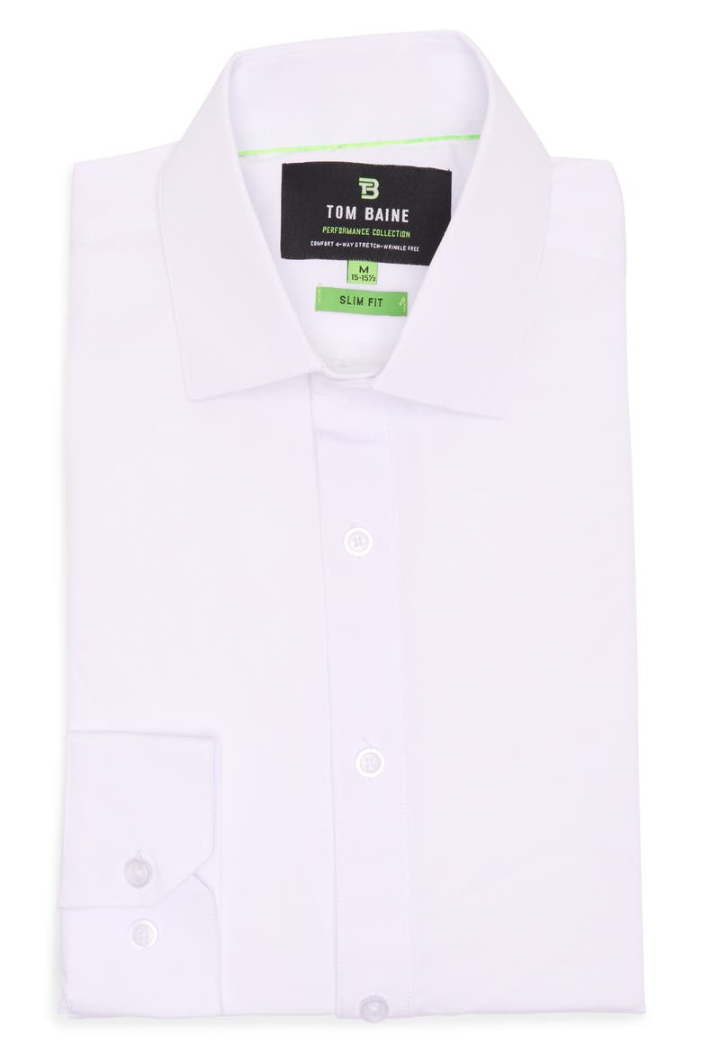 Comfort 4-Way Stretch Winkle Free Performance Dress Shirt, Alternate, color, WHITE