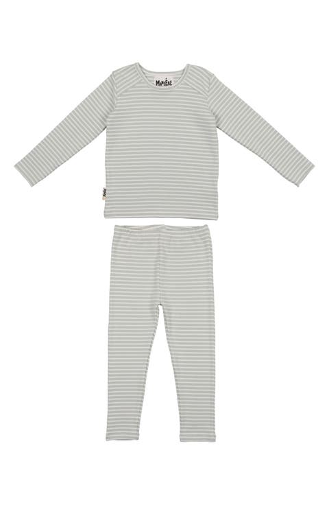 Stripe Stretch Cotton T-Shirt & Pants Set (Baby)