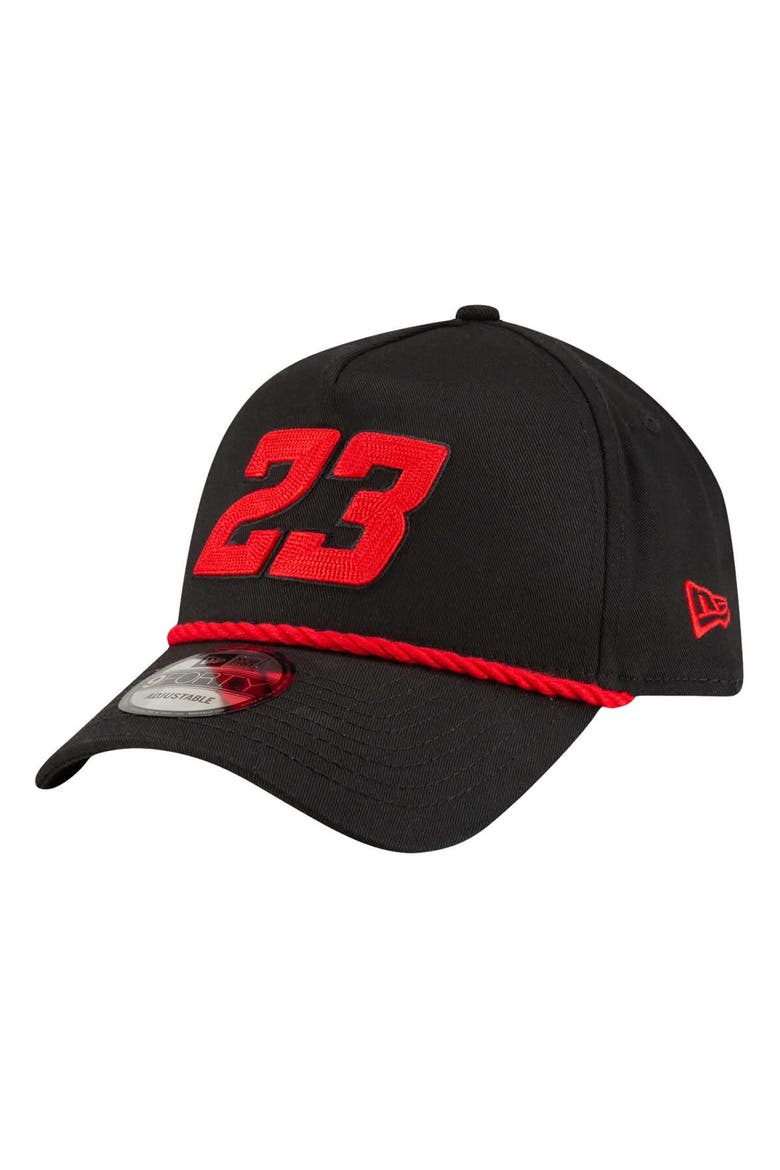 Men's New Era  Black Bubba Wallace Rope A-Frame 9FORTY Adjustable Hat, Alternate, color, Black