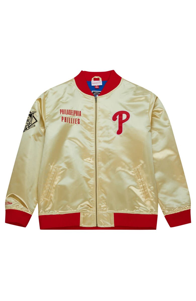Mitchell & Ness Men's Mitchell & Ness Gold Philadelphia Phillies OG 2.0 Lightweight Satin Full-Zip Jacket, Alternate, color, Gold
