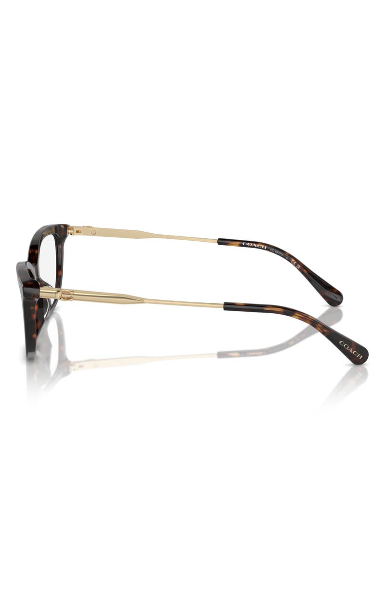 COACH 54mm Rectangular Optical Glasses, Alternate, color, Dark Tortoise / Demo Lens