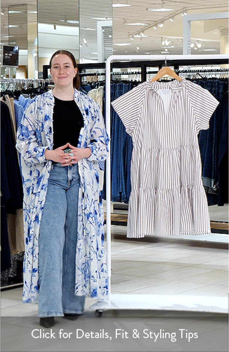 Parson Stripe Janelly Poplin Tiered Minidress, sales video thumbnail