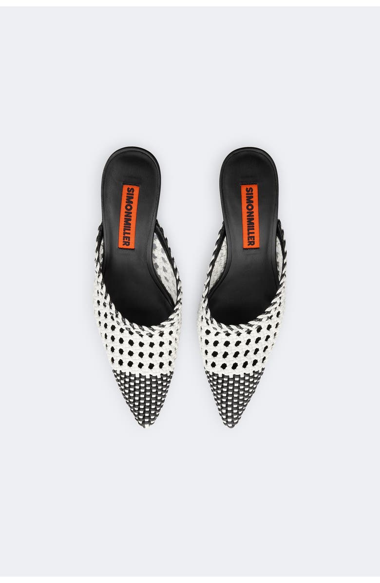 SIMONMILLER Woven Gala Mule Kitten Heel, Alternate, color, Black/White