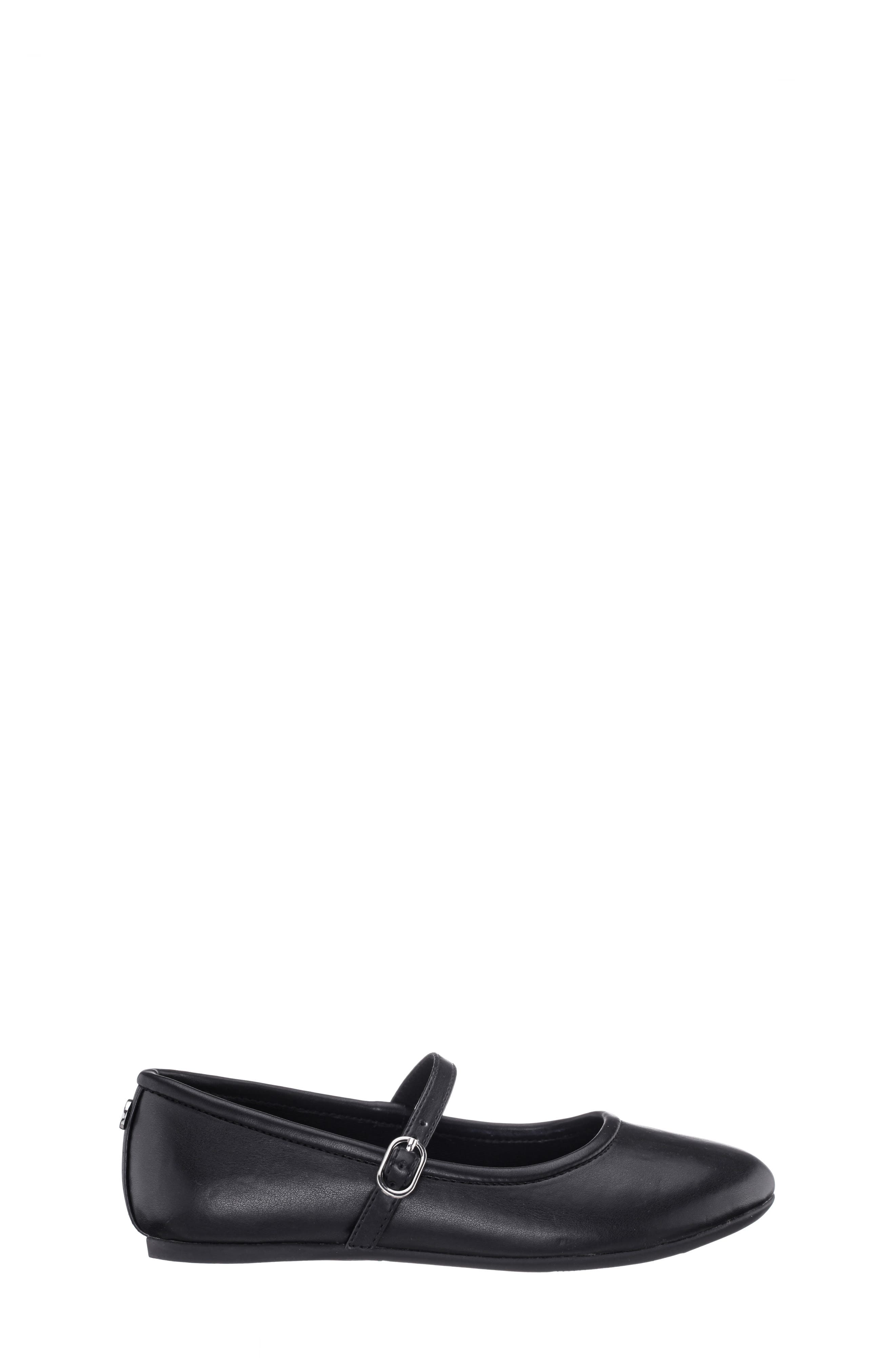 Kids' Nicola Mary Jane Flat, Alternate, color, BLACK SMOOTH