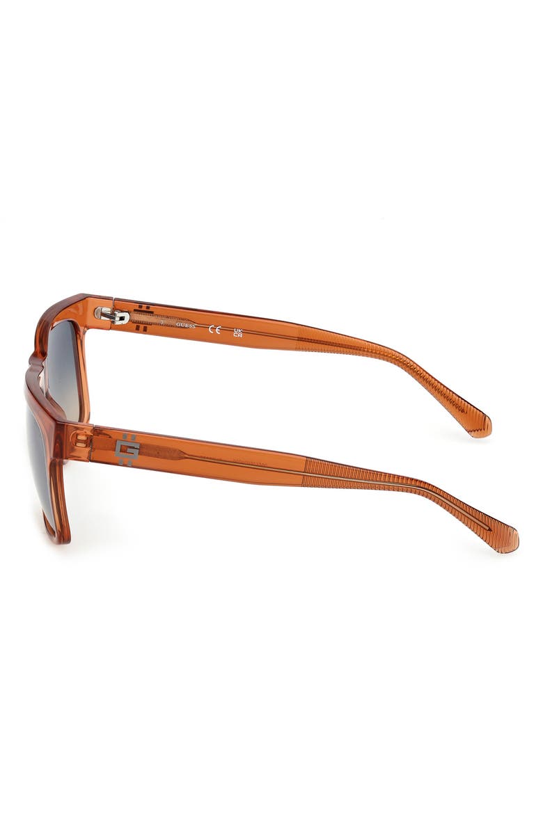 GUESS Square Sunglasses, Alternate, color, Shiny Orange / Blue Mirror