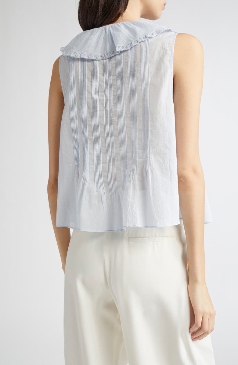 DÔEN Hilda Pintucked Sleeveless Organic Cotton Top, Alternate, color, Misty Morning