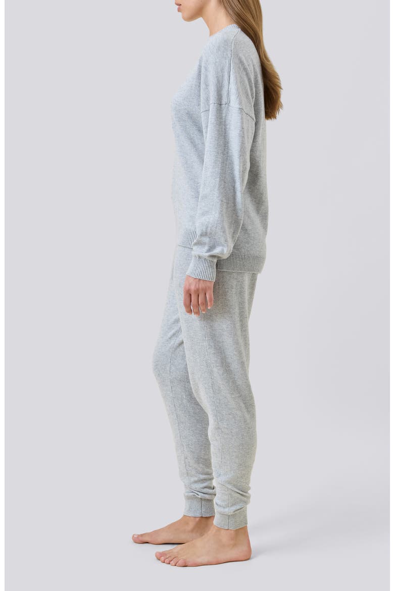 Cotton & Cashmere Crewneck Pajama Top, Alternate, color, GREY